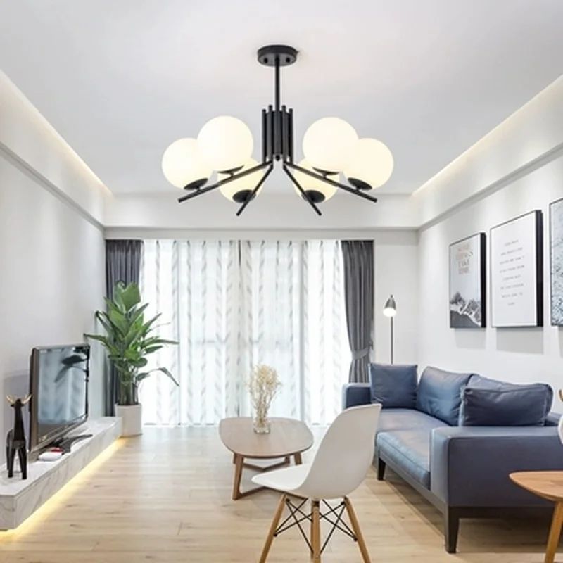 Современный скандинавский Глобус светодиодный Люстра пластины золота Гостиная