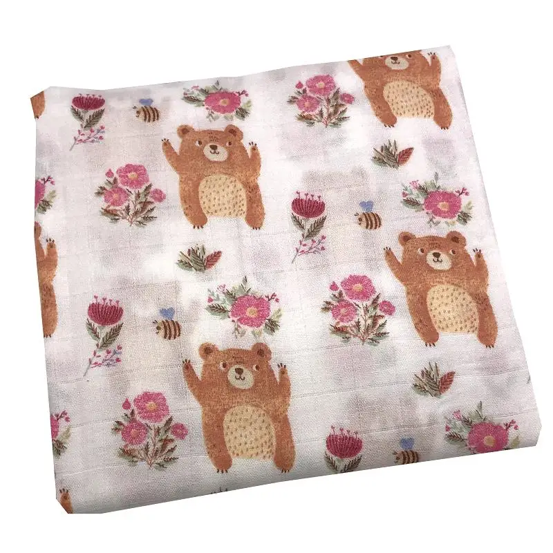 

Newborn Baby Blankes Bamboo/Cotton Muslin Blanket Dinosaur Printed Bath Towels And Swaddle Wrap Bedding