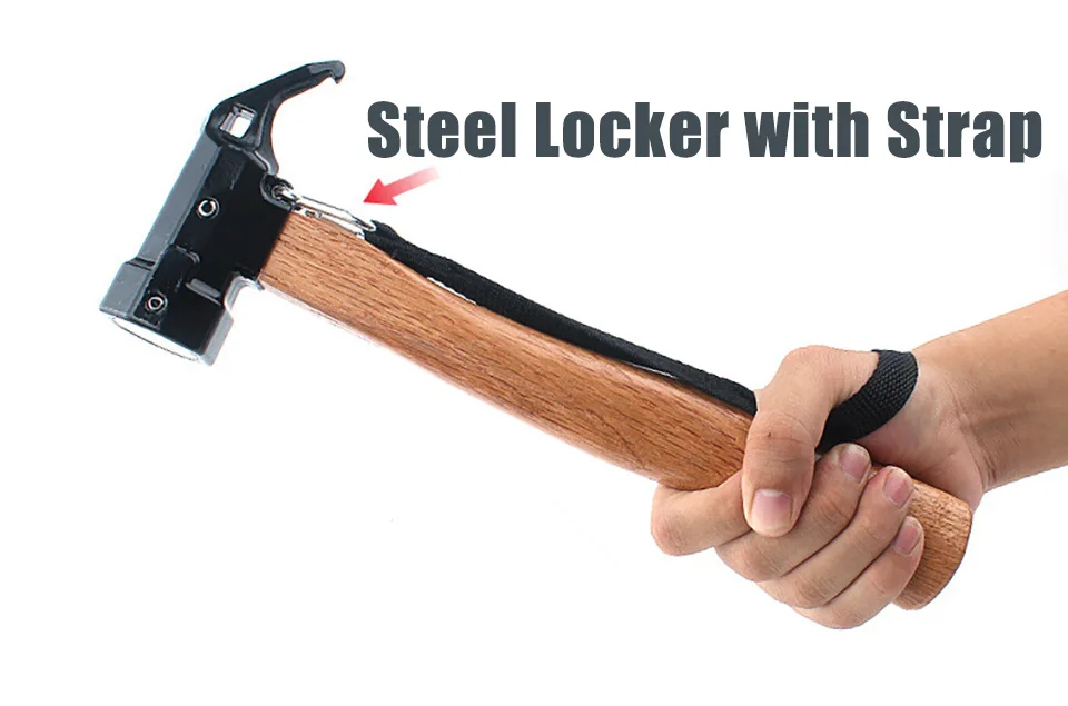 Многофункциональный походный молоток с ремешком стальной ультра светильник