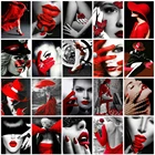 Evershine Алмазная вышивка красный и черный картина стразы 5D Алмазная мозаика полная выкладка вышивка крестом декор для дома