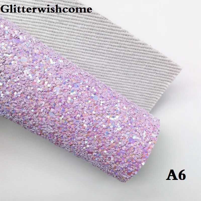 Glitterwishcome 21X29 см A4 размер искусственная кожа ткань, блестящая ткань, Vinil Para Lazos плотная блестящая ткань для бантов, GM034A - Цвет: A6
