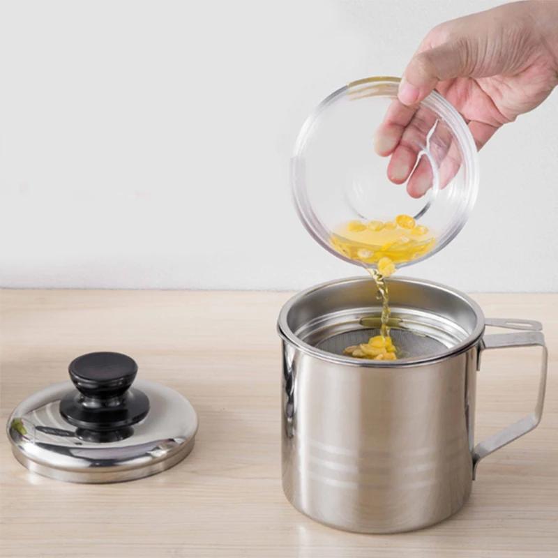 

Kitchen Cooking Tool Oil Filter Storage Can Grease Strainer Pot Oil Strainer Container Restaurant Dispenser Kitchen Supplies