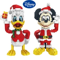 disney christmas mickey mouse donald duck micro particle building blocks and insert decoration childrens toys christmas series