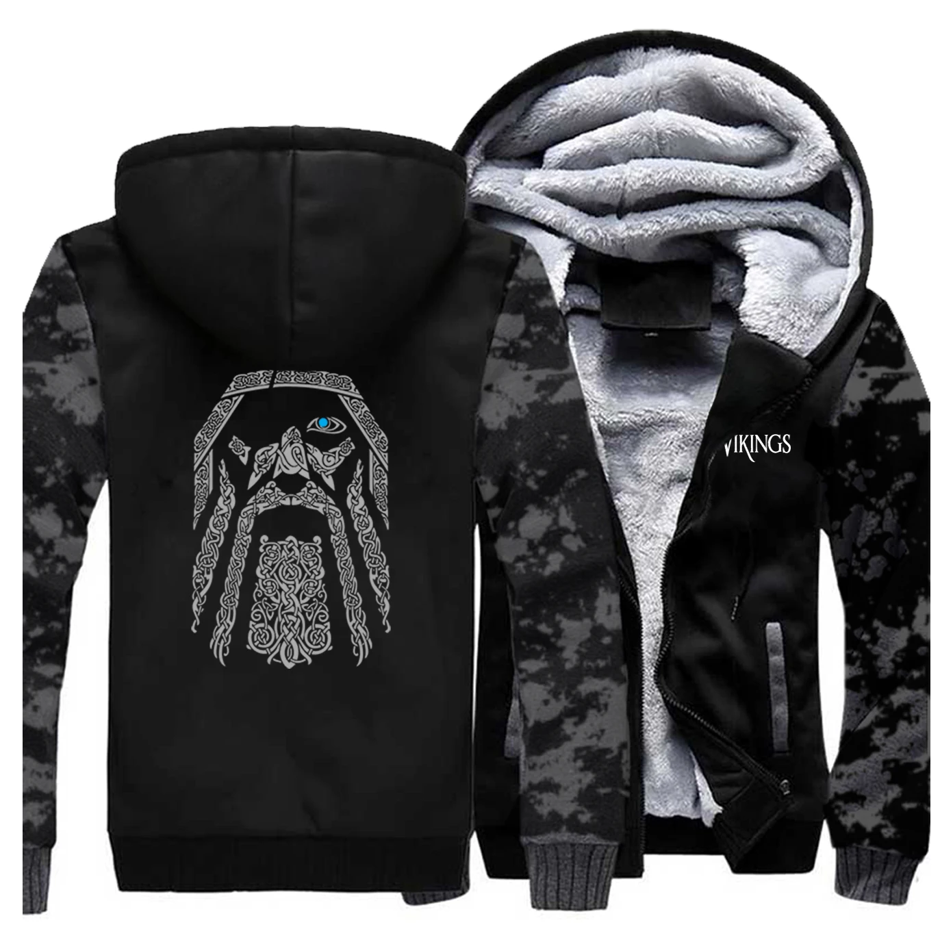 

TV Show Odin Vikings Men's Sweatshirts 2020 Winter Warm High Quality Thick Hoodies Fitness Streetwear Fashion Bodywarmer Jackets