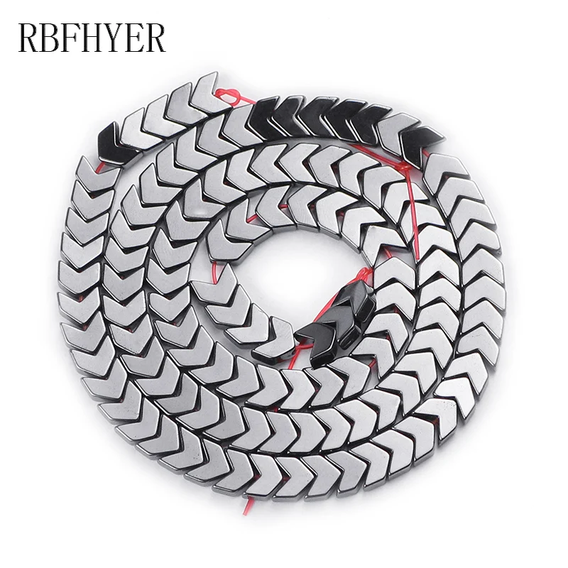 RBFHYER Натуральный черный гематитовый бисер треугольные стрелы распорные бусины 4