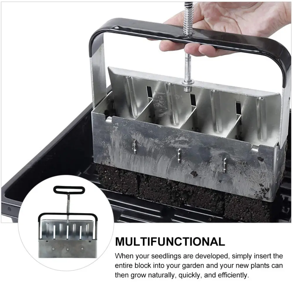 

1pc Quad Soil Blocker Manual Soil Block Maker with Handle for Greenhouses