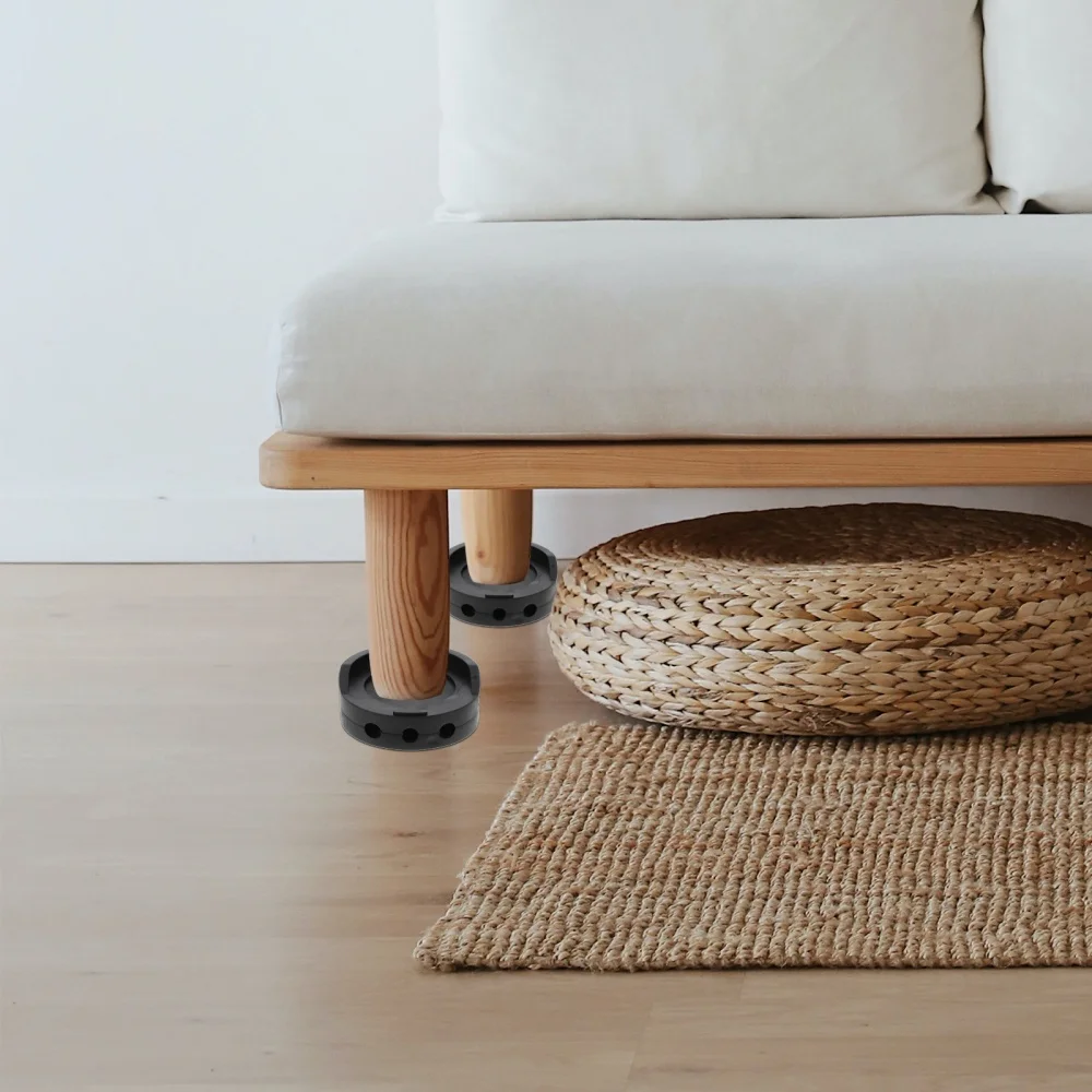 

1 Set 4Pcs Household Furniture Foot Pads Rubber Table Leg Covers (Black)