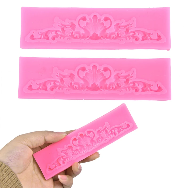 3D рельефные силиконовые формы в стиле барокко виде листьев для свадьбы конфет