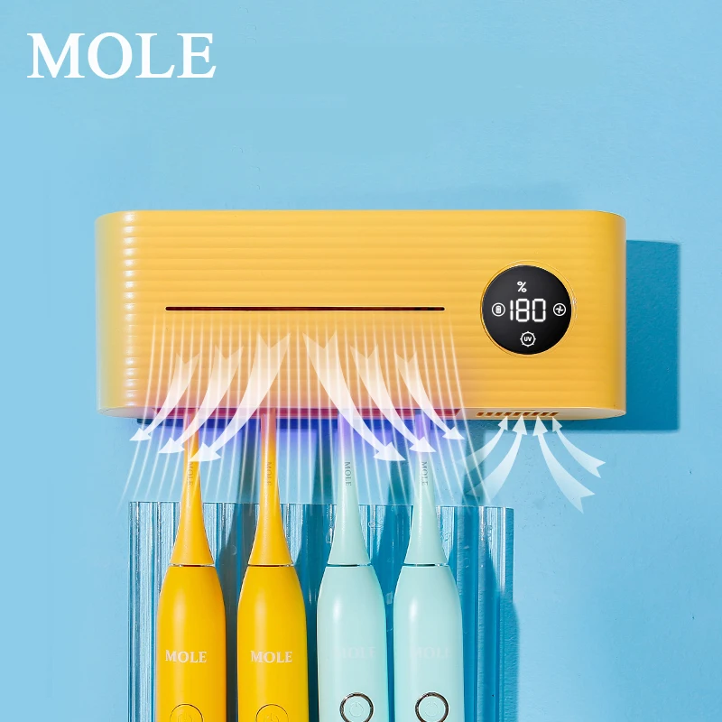 

MOLE Antibacteria Ultraviolet Toothbrush B.Duck Holder Sterilizer Automatic Toothpaste Display Temperature Bathroom Accessories