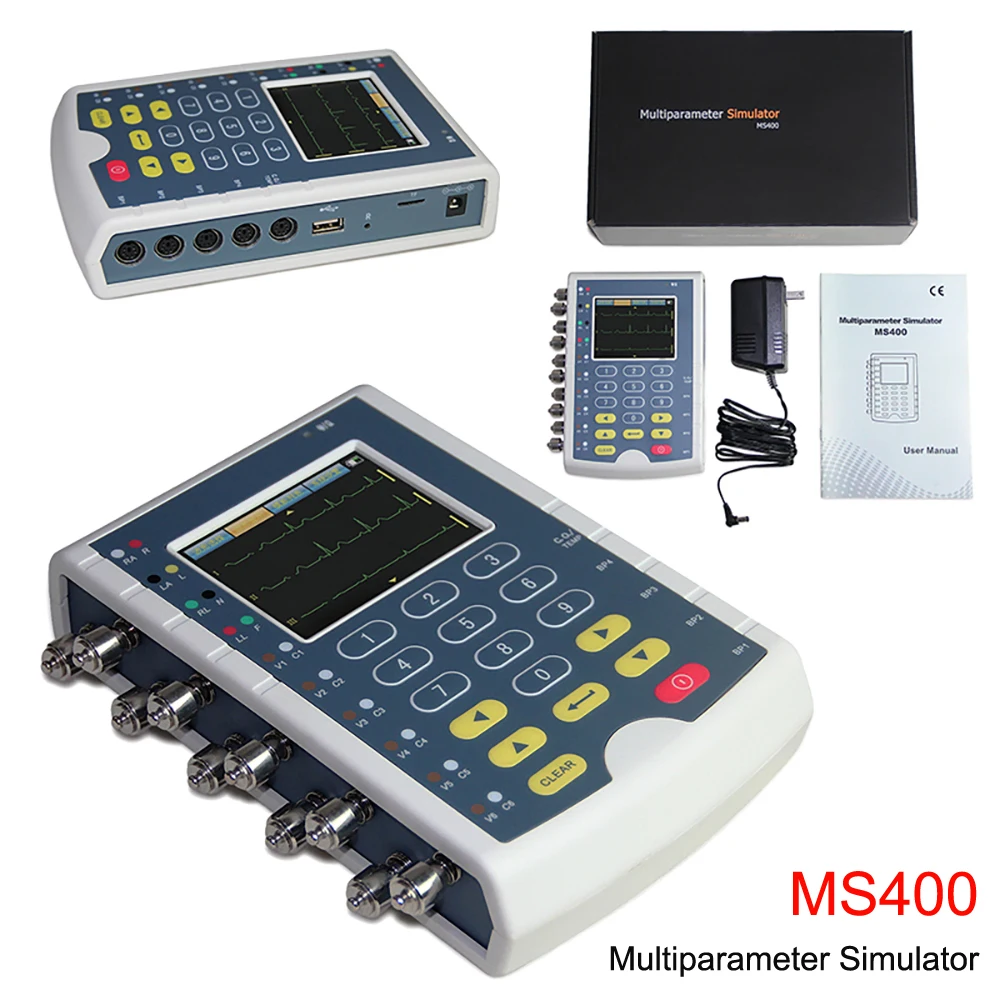 Биомедицинский многопараметрический симулятор MS400 12 выводов ЭКГ дыхание