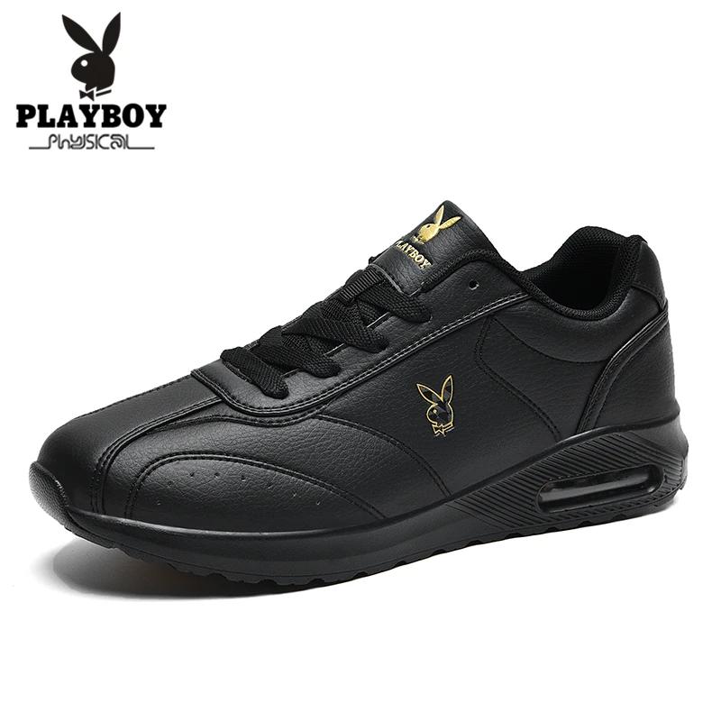 PLAYBOY/Новинка; Высококачественная брендовая мужская повседневная обувь; горячая распродажа; сезон весна-осень; повседневная мужская обувь из дышащего материала; модная повседневная мужская обувь - Цвет: Черный