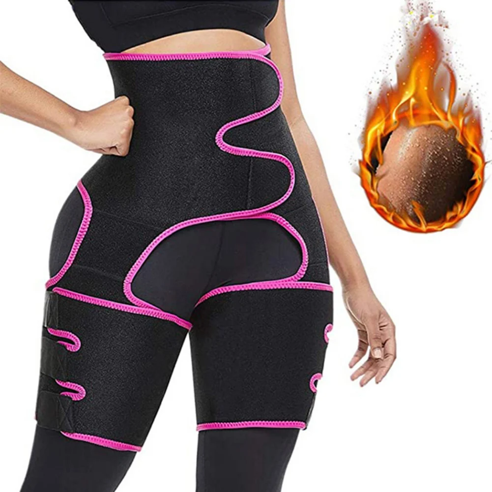 

3In1 Waist Trainer Women Adjustable Abdomen Booty Lifting Thigh Control Sweating Sauna Belt Body Sculpture Burnning Fat