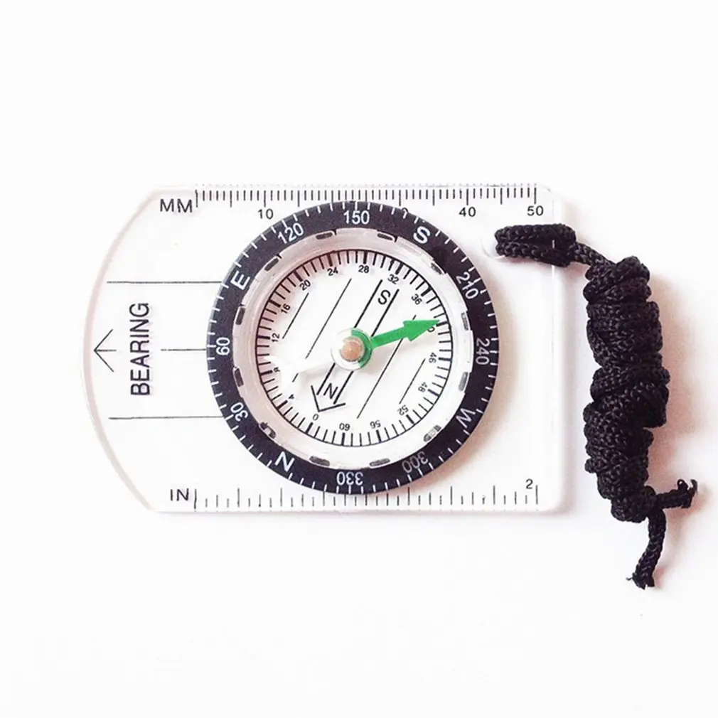 

Professional Mini Compass Map Scale Ruler Multifunctional Equipment Outdoor Hiking Camping Survival Guiding Tool