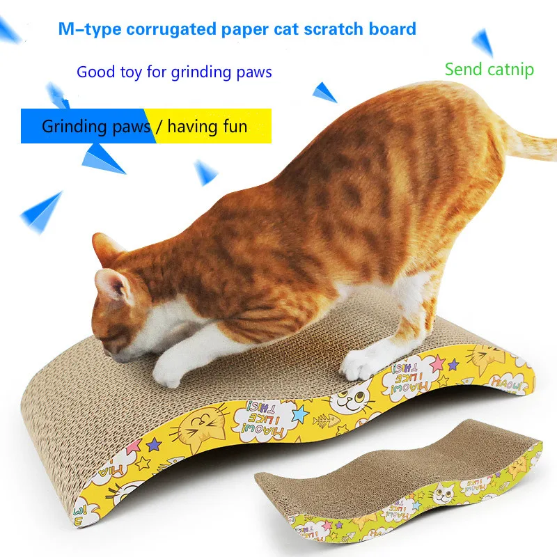 

M-type corrugated paper cat scratch board 4CM thick high density supplies