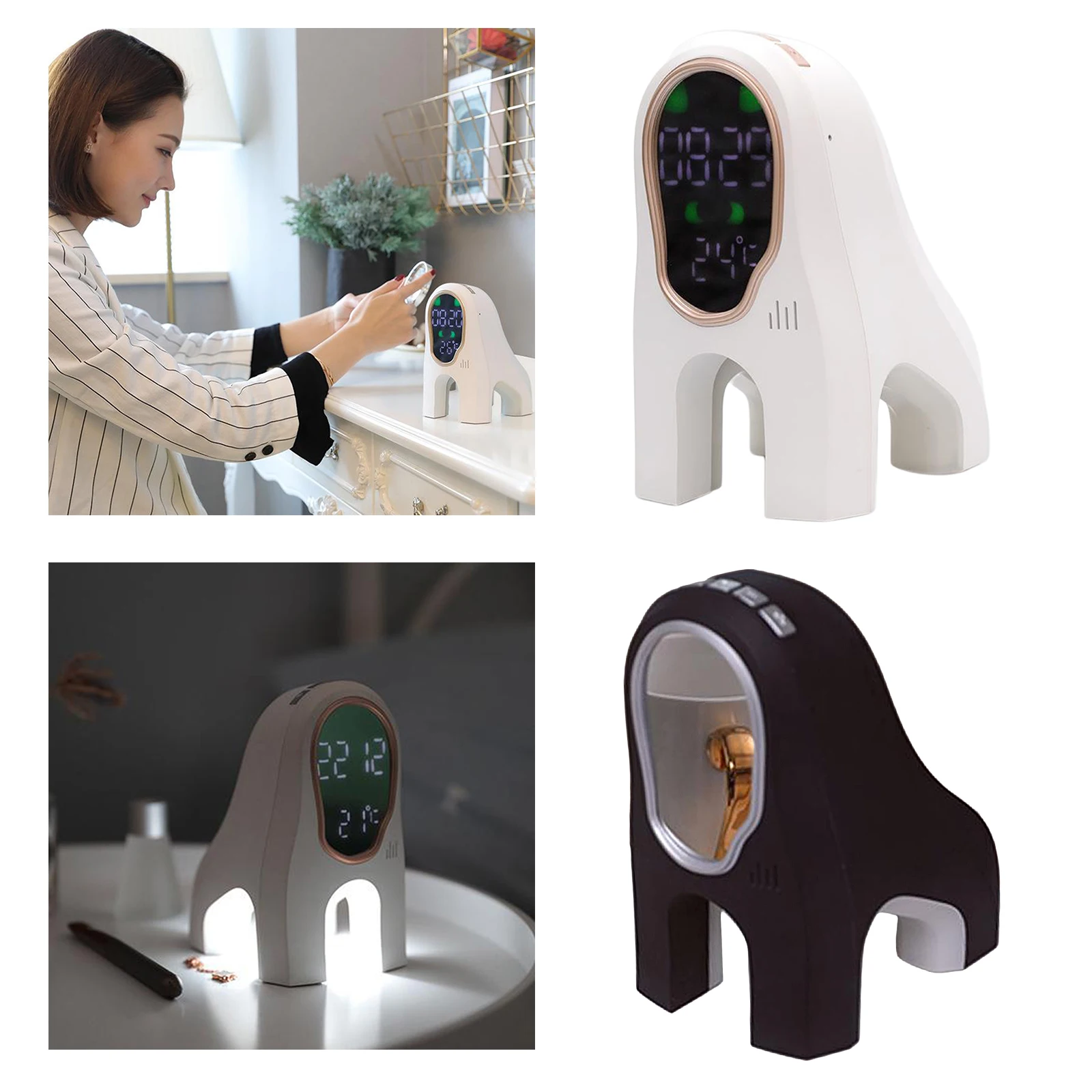 

Desk LED Digital Alarm Clock Snooze 12/24Hr Weekend Mode USB Nightlight