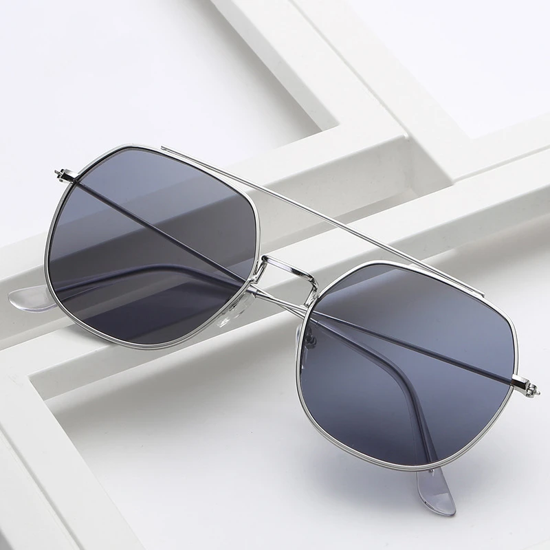 Женские и мужские солнцезащитные очки винтажные круглые с двойным лучом
