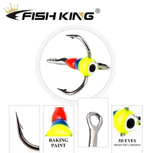 FISH KING 5 шт.упак. Крючки из высокоуглеродистой стали для зимней подледной рыбалки, перевернутые крючки с зазубринами и алмазным ушком, рыболовные снасти