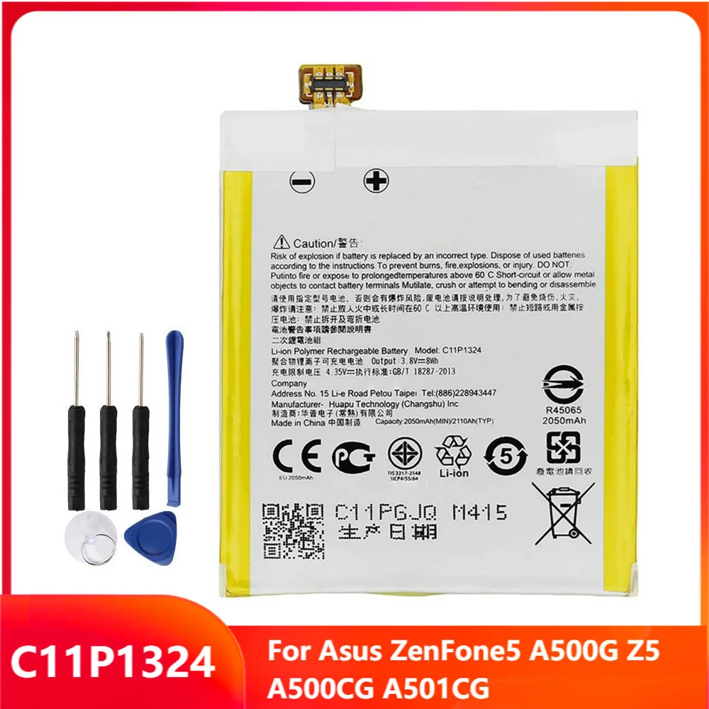 

Оригинальный сменный аккумулятор C11P1324 для Asus ZenFone5 A500G Z5 A500CG A501CG, аккумуляторные батареи 2050 мАч с инструментами