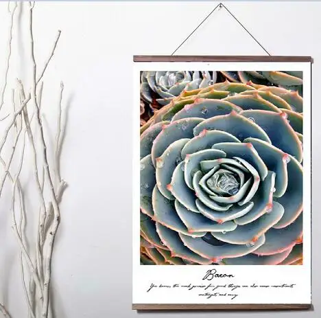 

Мотивационный постер на холсте в скандинавском стиле с цветами, суккулентами, растениями, декоративный постер с подвесным свитчем из масси...