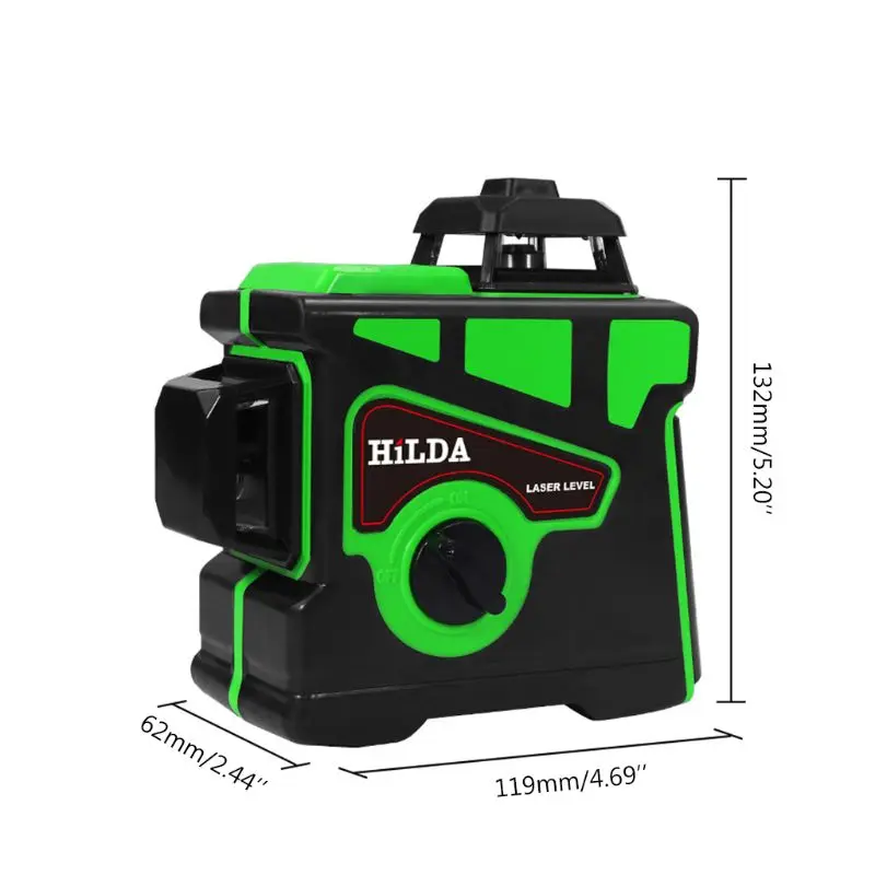 

12 Lines 3D Level Gradienter Self-Leveling 360 Degree Horizontal Vertical Cross Super Powerful Green Infrared Ray Level