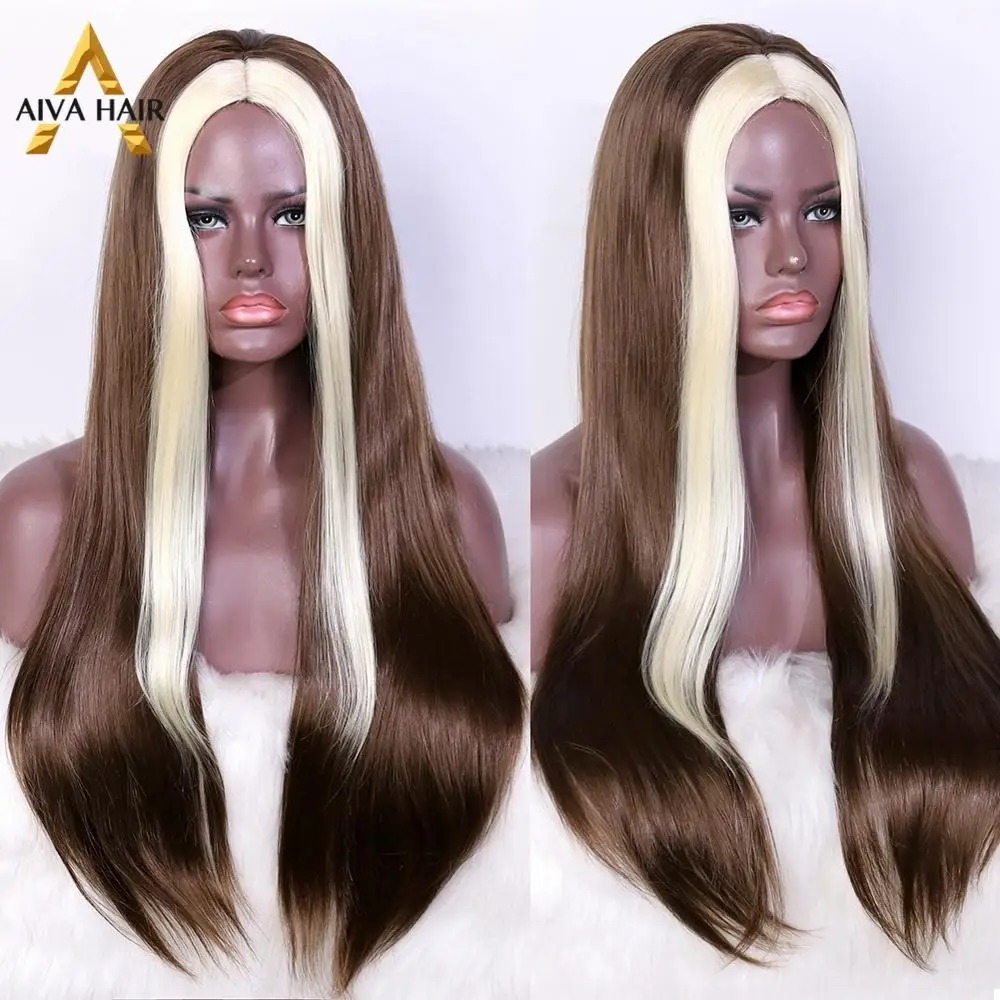 Парик Aiva Hair Drag Queen синтетический без шнуровки клея с изображением блонд