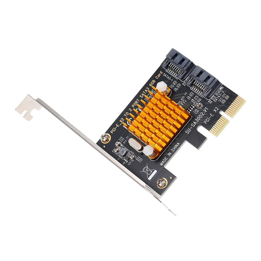 PCI E X2 до 2 портов SATA3 6 Гбит/с Карта Экспресс карточка SSD Tiering контроллер адаптер с