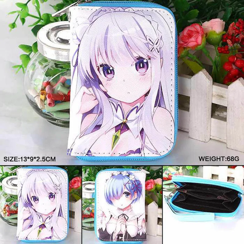 Аниме PU короткий кошелек/Re:Zero kara Hajimeru Isekai Seikatsu кошелек с молнией/Кошелек для