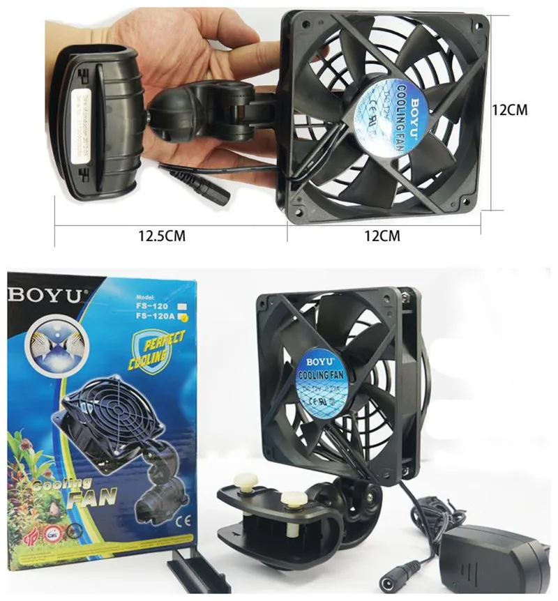 Охлаждающий вентилятор для аквариума 220 В 12 постоянного тока регулируемый 360