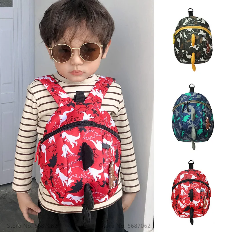 

Baby Backpack 1-5 Yrs Toddler Anti-Lost 2021 Kindergarten School Bag Cartoon Little Dinosaur Children's Bags