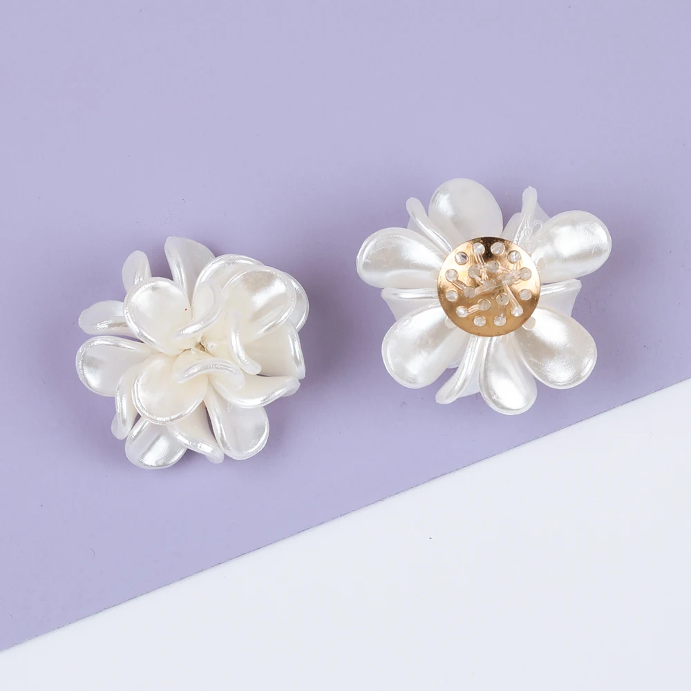 

50 шт., патчи из искусственного жемчуга, в форме цветка, 30 х30 мм