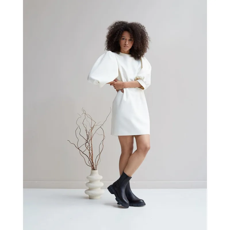 

Eleagnt White Women Dress Bodycon Lantern Sleeve O Neck Sexy Belted Casual Clothes Fashion Slim Chic Mini Lady Dress Vestido