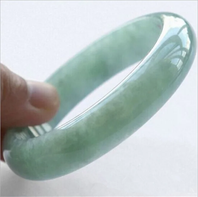 

Beautiful Light Green stone Bangle Chinese Hand Carved Jade Bracelet