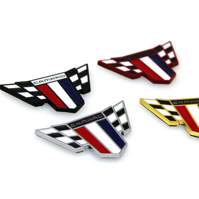 1x 3D хромированные наклейки для крыльев Camaro флаг левого и правого крыла Chevy RS SS ZL1