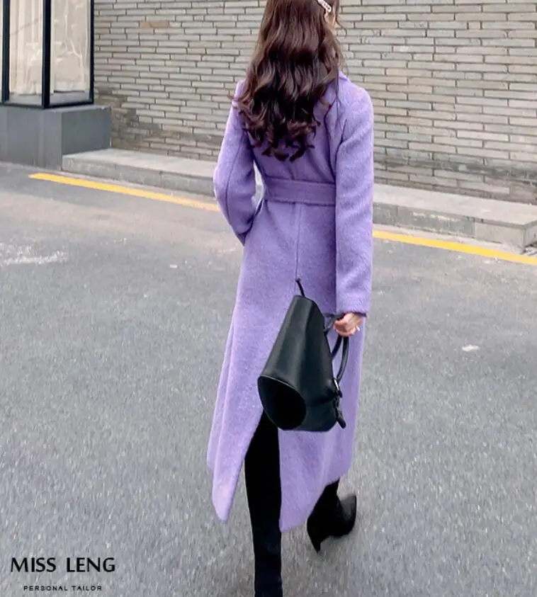 Тяжелая работа мода ручная двухстороннее шерстяное пальто Женское зимнее