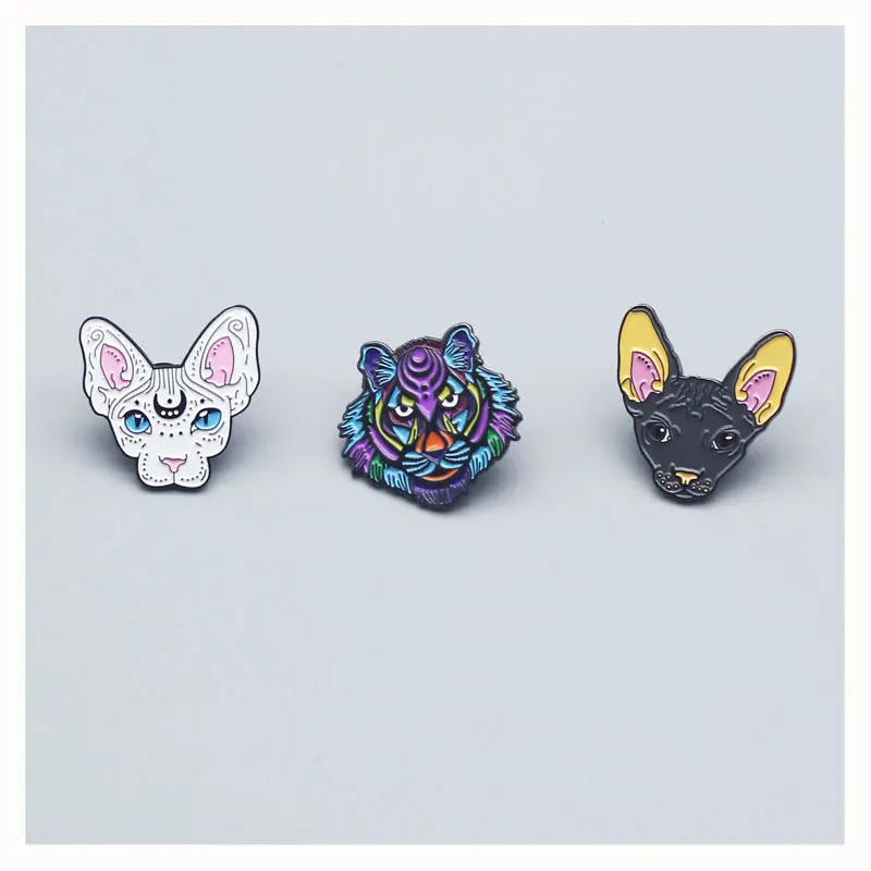 Брошь в виде милого котенка щенка тигра интересная металлическая эмалированная