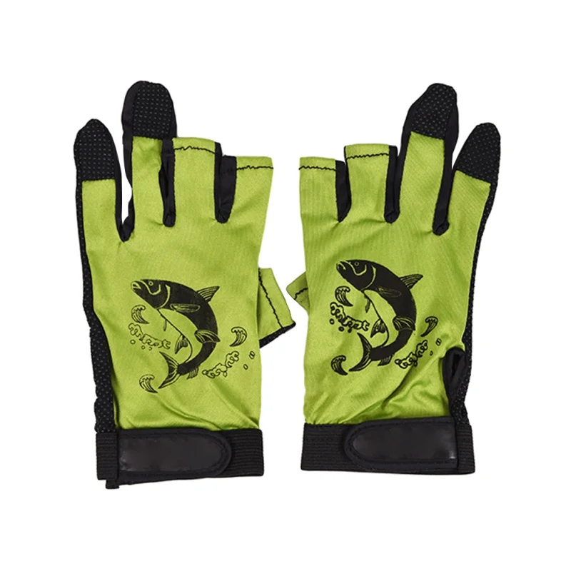1 пара Противоскользящих рыболовных перчаток с рисунком мягкие и дышащие