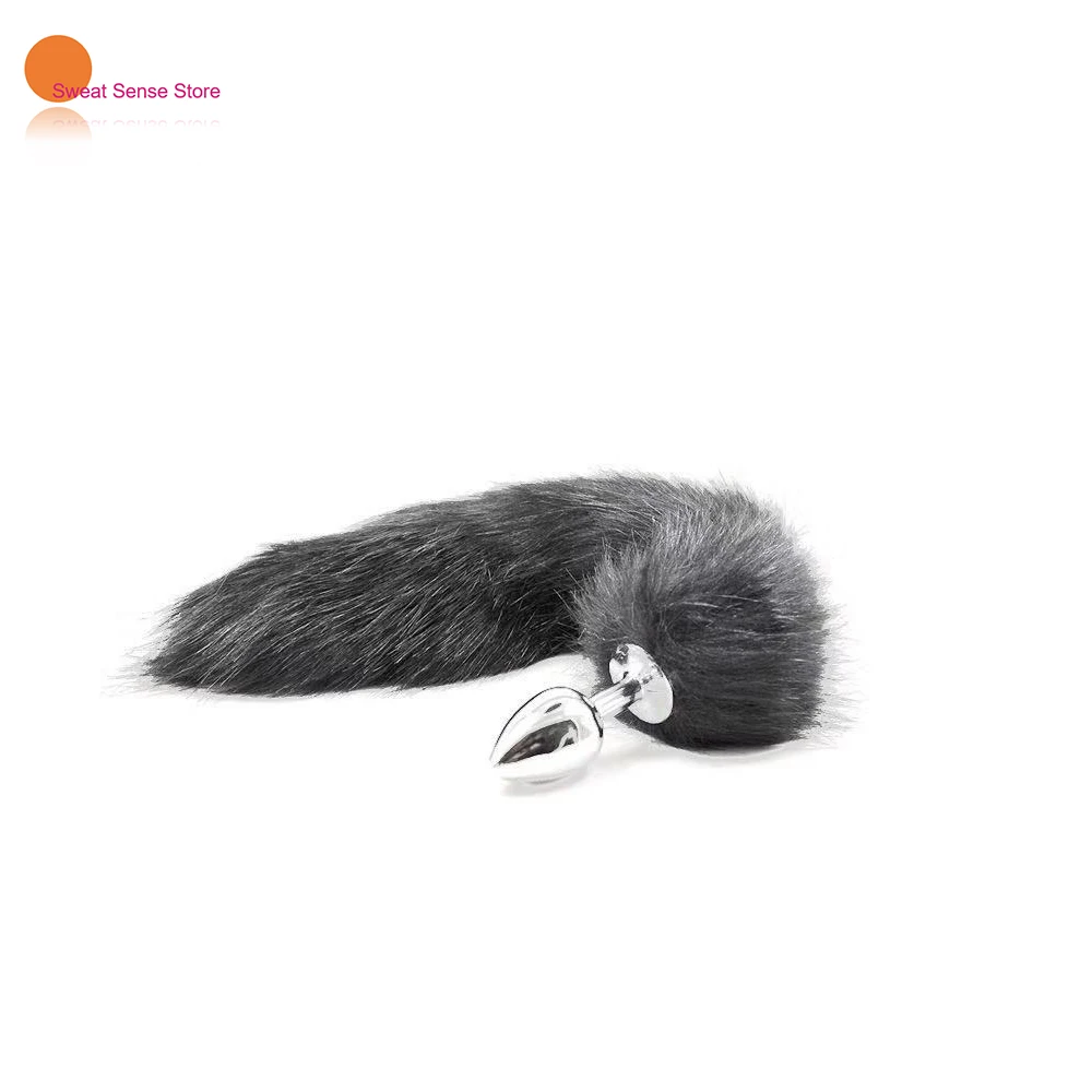 Анальная пробка с лисьим хвостом 40 см фаллоимитатор секс игрушки мягкая дикая