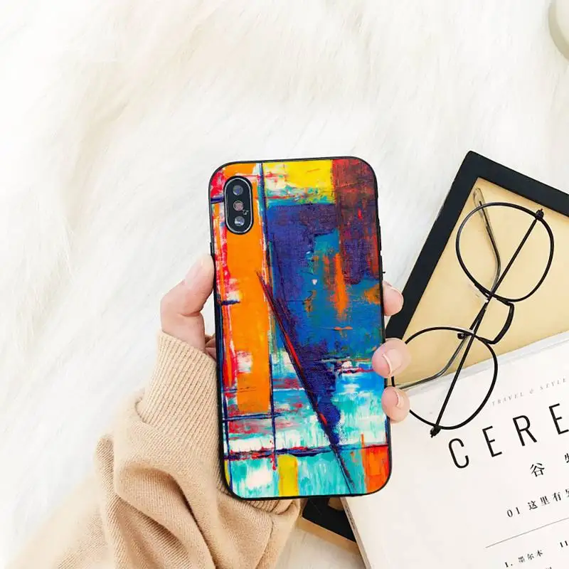 

Yinuoda Colorful Canvas Paint Phone Case For iPhone 11 8 7 6 6S Plus X XS MAX 5 5S SE 2020 XR 11 pro Cover