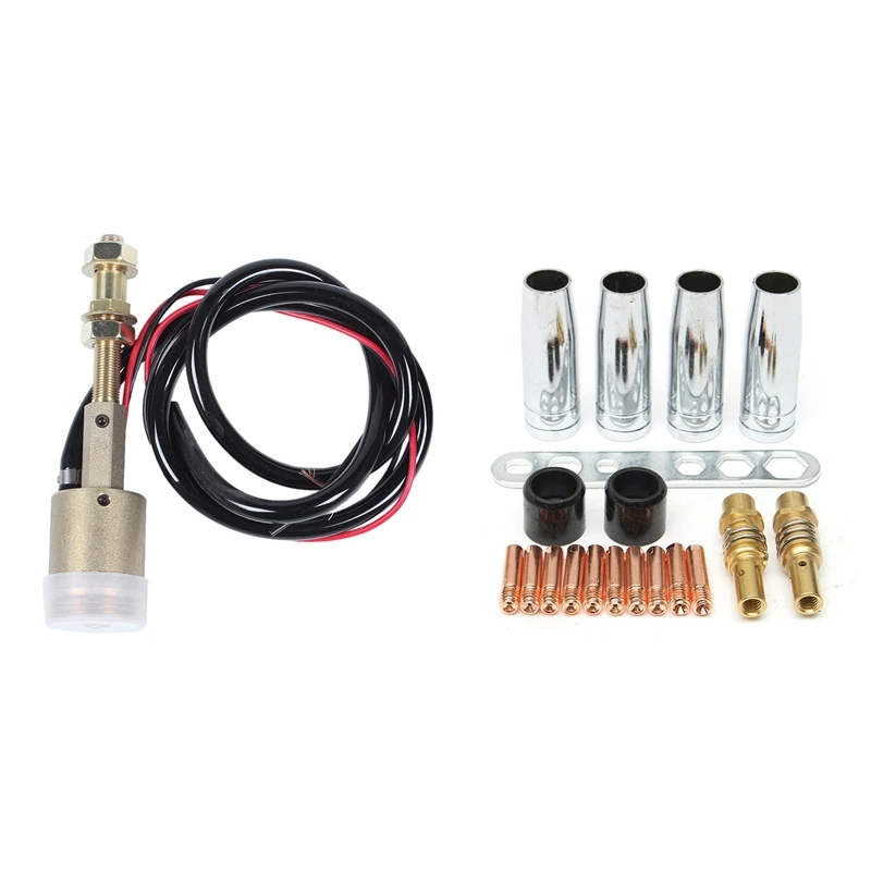 

1X Central Connector Conversion Set MIG/ Welder Euro Connector Central Adaptor & 19Pcs Welding Torch MB15/150 Part