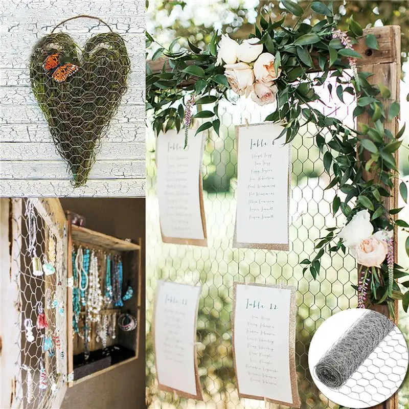 

Protective Galvanized Hexagonal Outdoor Garden Plants Yard Home Decor Frame Chicken Fence Lightweight DIY Wire Netting Sturdy