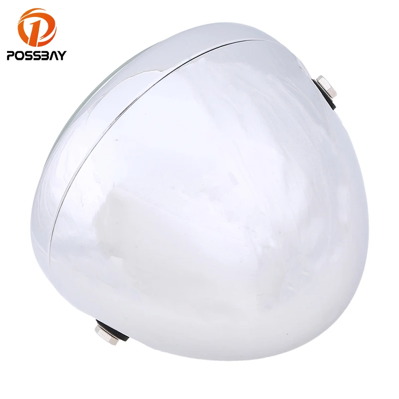 Хромированные винтажные мотоциклетные галогенные фары POSSBAY угловые для