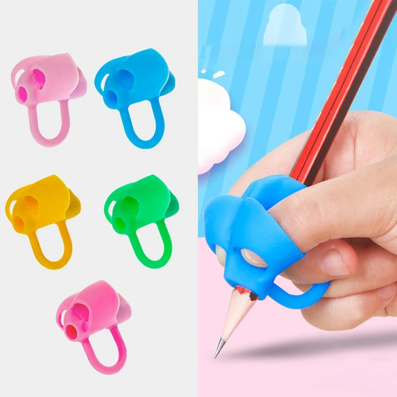 Детский инструмент для ручек силиконовый коррекции осанки 3 цвета держатель