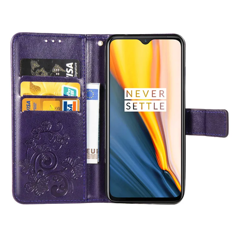 Кожаный чехол книжка для Oneplus 6 6t кошелек с подставкой и отделением карт телефона 7