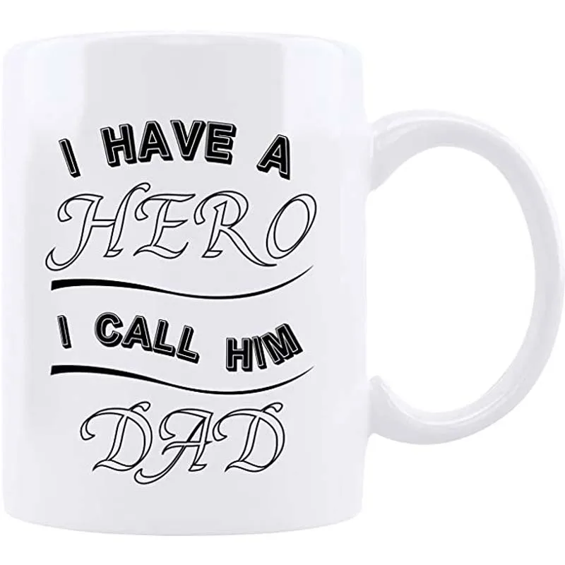 

Новинка, Подарочная кружка для папы, у меня есть герой, я его называю папой, забавные кофейные кружки, подарок для папы от дочери сына, на день...