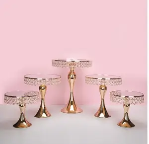 5pcs gold cake stand and 5pcs silver 5pcs gold cake stand and 5pcs silver