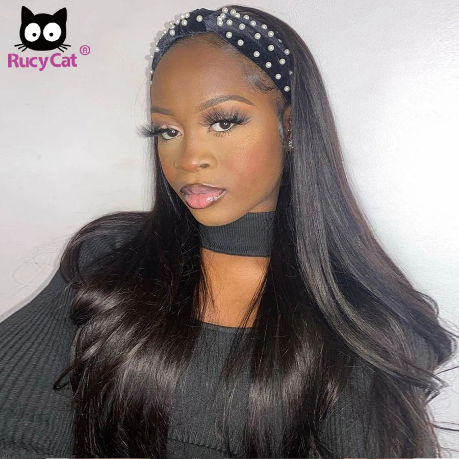 Beli Wig Ikat Kepala 30 Inci Kucing Rucycat Wig Rambut Manusia Lurus Rambut Brasil Tanpa Penumpahan Lembut Wig Rambut Manusia 100%