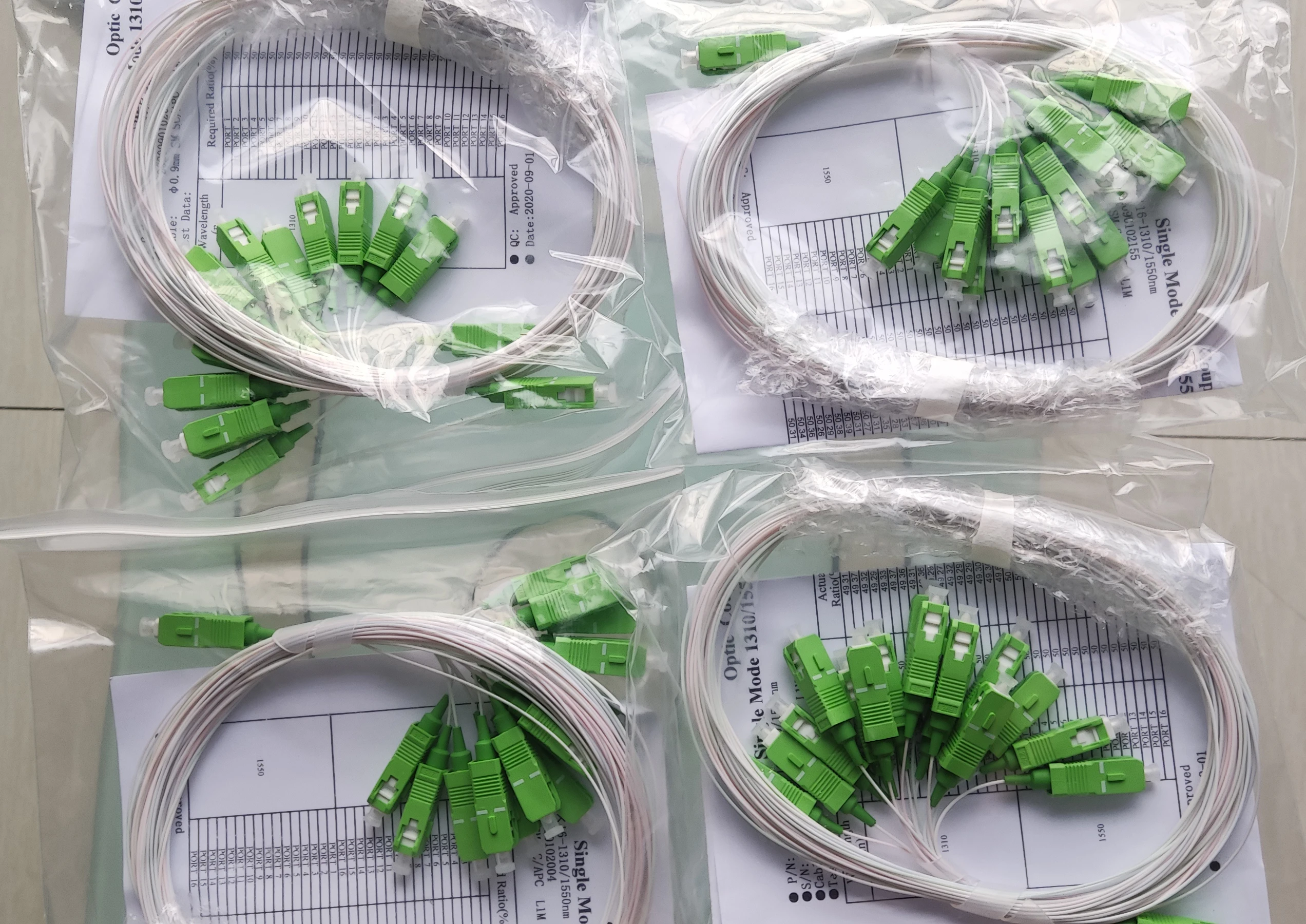 10 шт./лот 1X16 PLC SC/APC SM 0 9 мм G657A1 ПВХ 1 м FTTH волоконно-оптический сплиттер Бесплатная