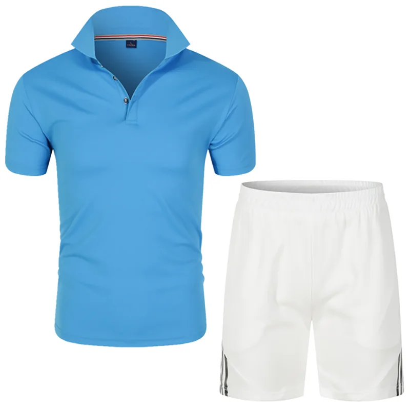 

2021 Summer New men's Suit men's T-shirt Beach Shorts 2 Optional Outdoor Sports Running Clothes Business Casual Polo Shirt