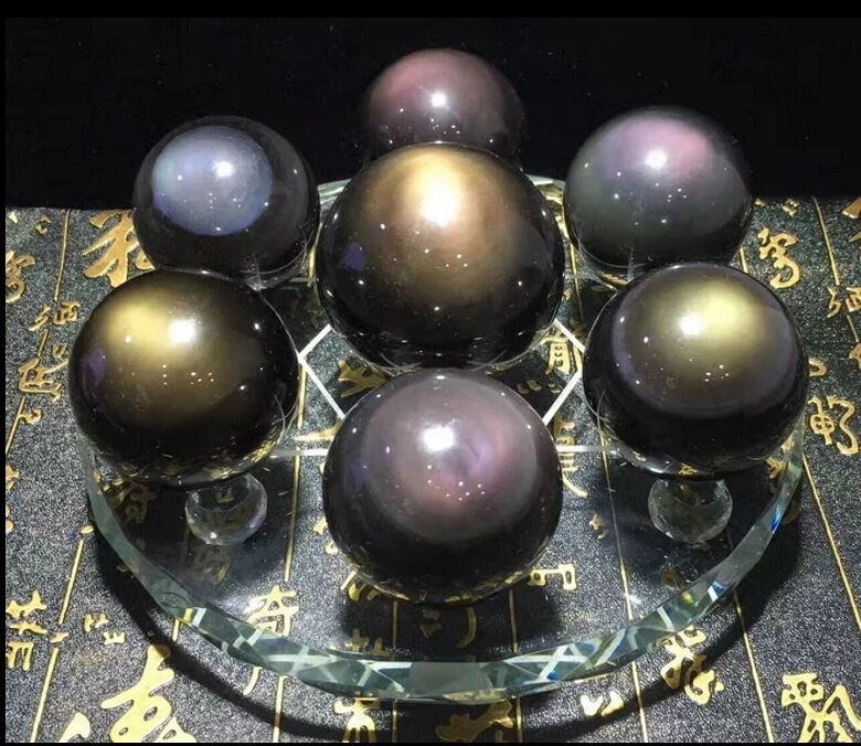 607 + натуральный обсидиан украшения хрустальный шар семь Радужный из обсидиана