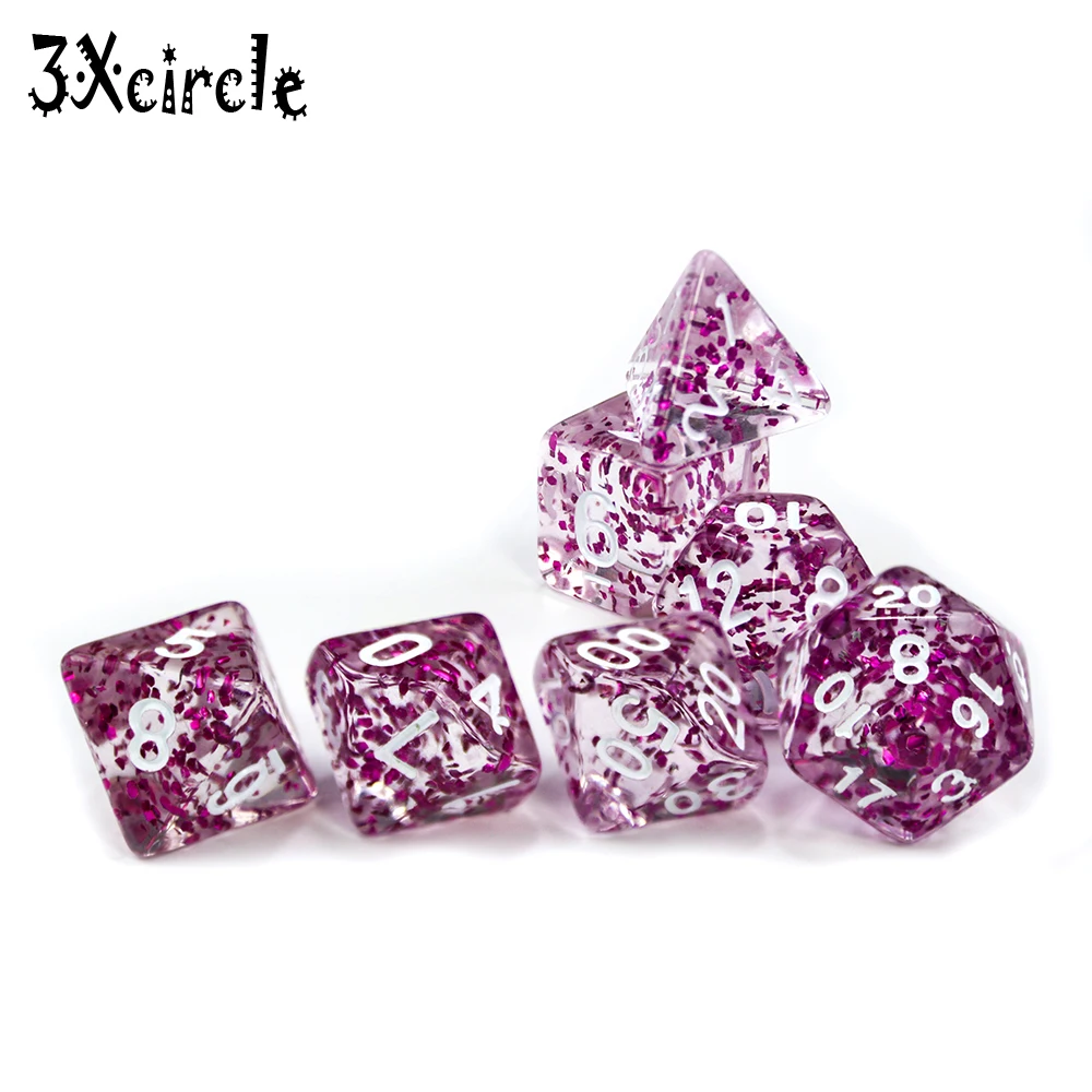 7 Die Glittle многогранные кости набор для DND RPG настольная доска ролл игральные игры D4